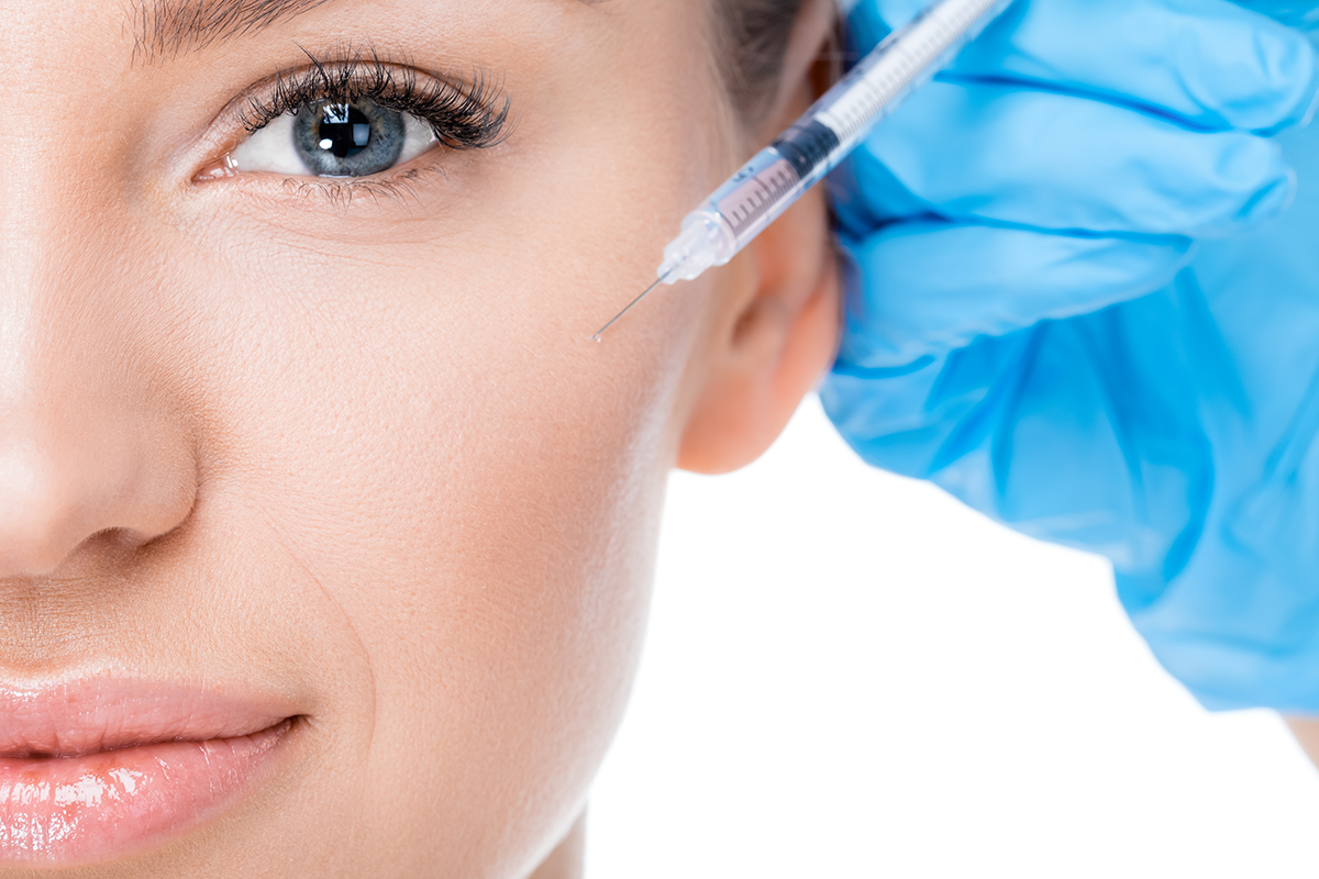 Female patient Botox injection