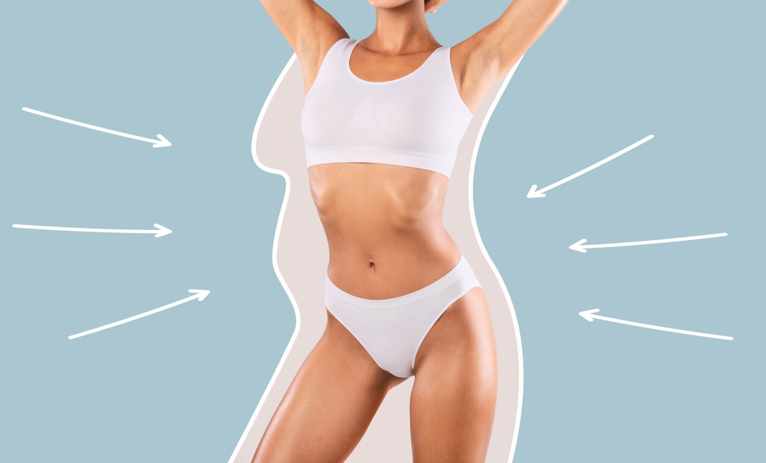 Woman's toned abdomen highlighting tummy tuck area