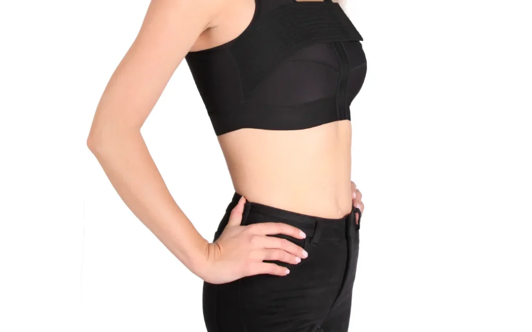 woman black compression bra